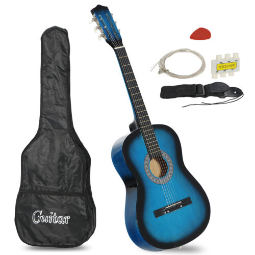 Acoustic Beginners Guitar w/ Case, Strap, Tuner, Pick & Steel Strings